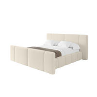 POLSTERBETT mit Bettkasten, Fußteil und Lattenrost, Boxbett ohne Matratze - NILO-Z 180x200 Beige - Beige, Holzwerkstoff/Textil (180/200cm) - ALTDECOR