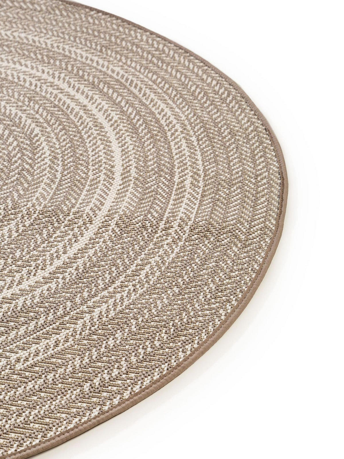 OUTDOORTEPPICH rund Metro Cream/Taupe ø 120 cm rund - Creme, Textil (120/1cm) - KUNSTLOFT
