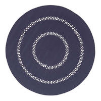 TEPPICH geflochten rund mit Häkel-Muster 120 cm - Dunkelblau, Textil (120/120cm) - Homescapes