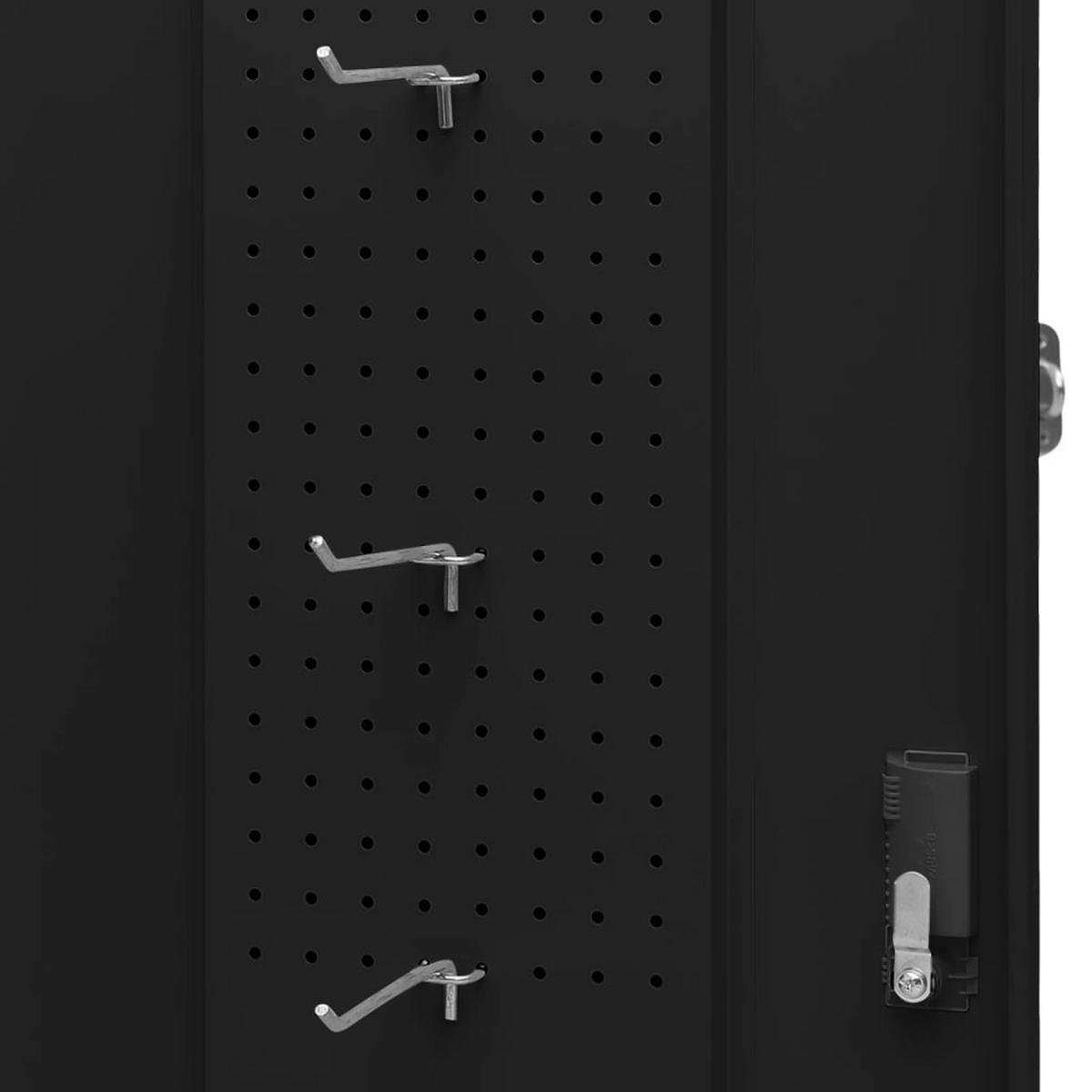 SATTELSCHRANK Schwarz 53/53/140 Cm Stahl - Schwarz, Metall (53/140/53cm) - vidaXL