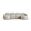 PANORAMASOFA Blair aus Samt leichtes beige 6 Sitzplätze - Creme, Textil (155/80/350cm) - Micadoni