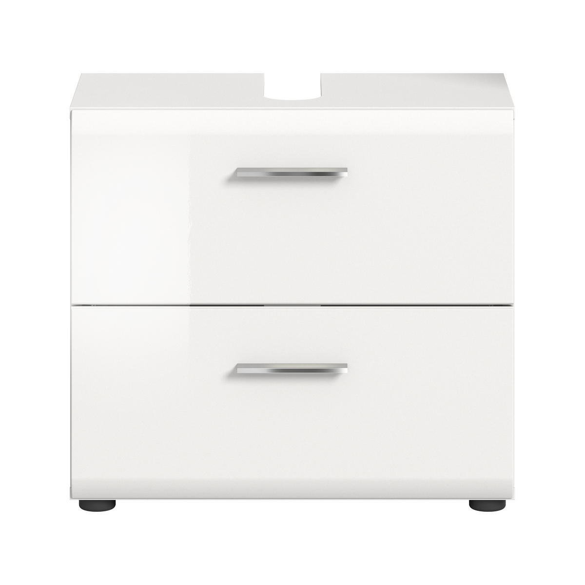 WASCHBECKENUNTERSCHRANK Ice Bad in weiß Nachbildung und weiß hochglanz B/H/T: 60x55x30 cm - Weiß, Holz (60/54/32cm)