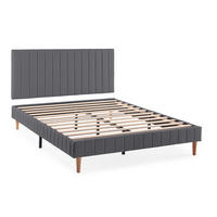 POLSTERBETT + kopfteil 140x200 cm Eris, Dunkelgrau - Dunkelgrau, Textil (202/142/90cm) - VS Venta-stock