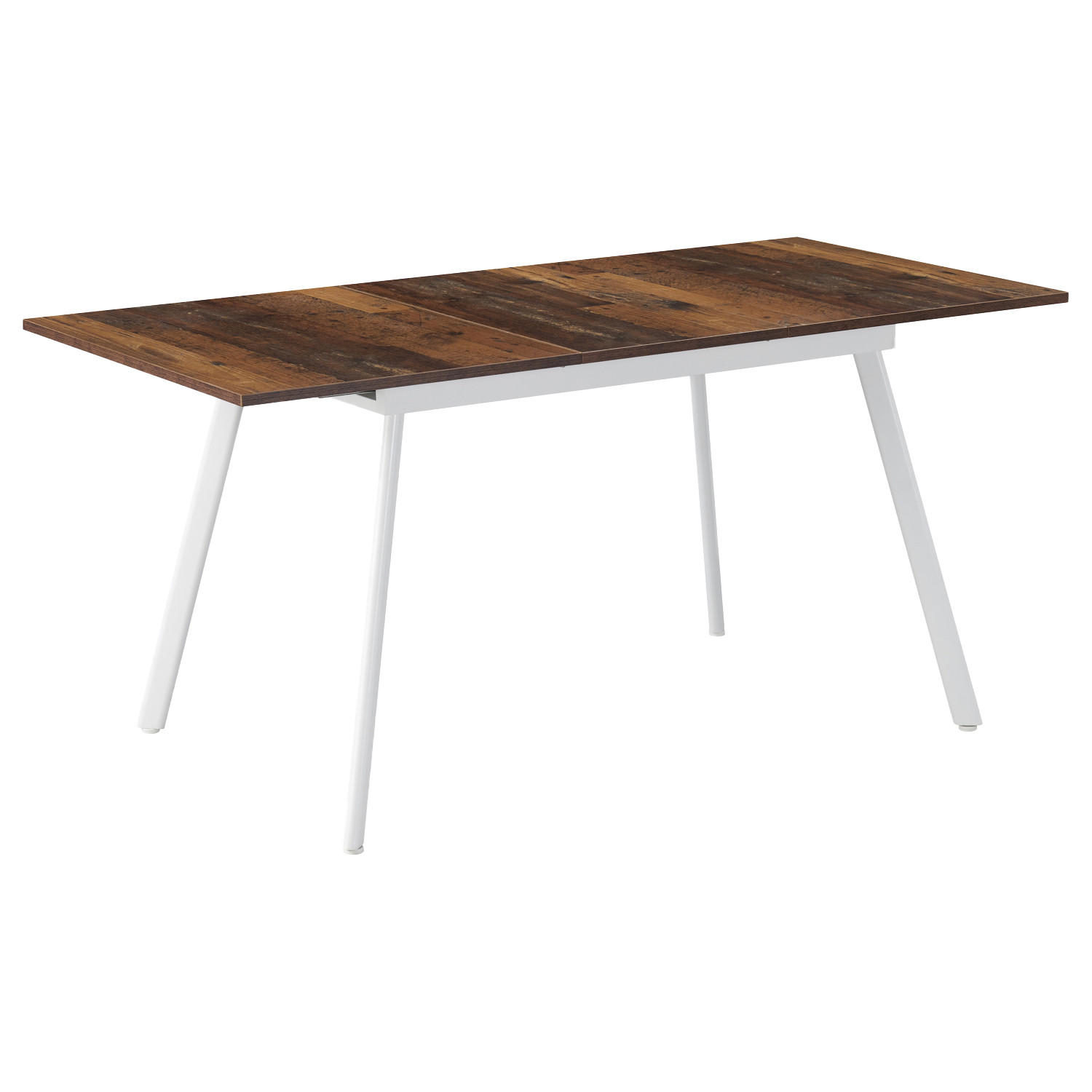 ESSTISCH OSKAR 120-160/80/76 cm Texas-Eiche - Weiß/Braun, Holzwerkstoff/Metall (80/120/76cm) - B&D Home