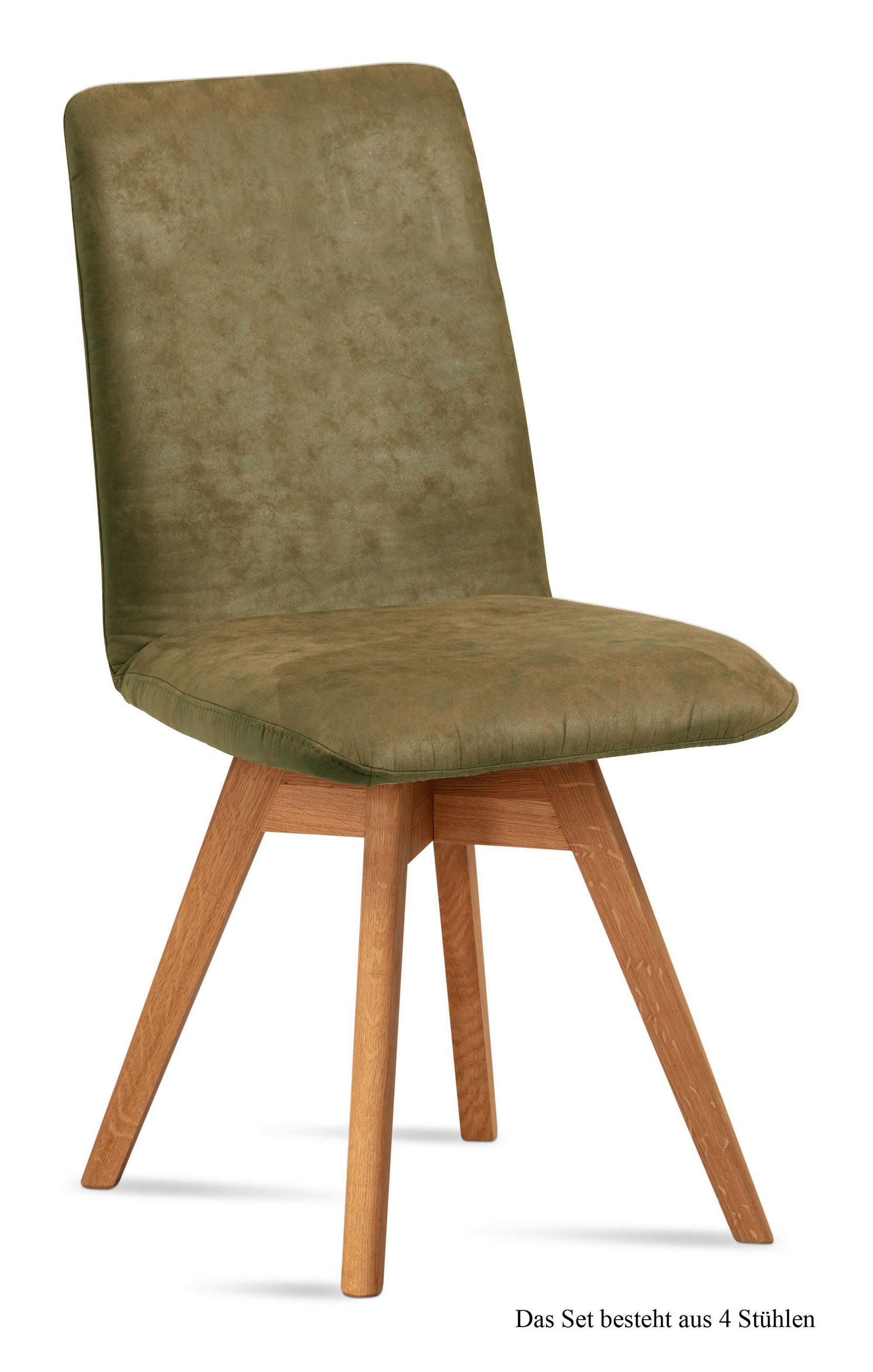 ESSZIMMERSTUHL drehbar (4er-Set) Donni 47x92x60 Eiche geölt/Olivgrün - Eichefarben/Olivgrün, Kunststoff (60/92/47cm) - 58aufmkessel