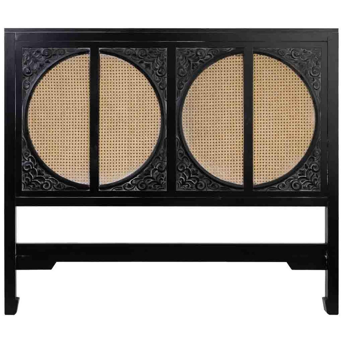 KOPFTEIL aus Holz und Gitter, schwarz, 150x5x130cm - Schwarz, Holz (150/130/5cm) - Wanderlust