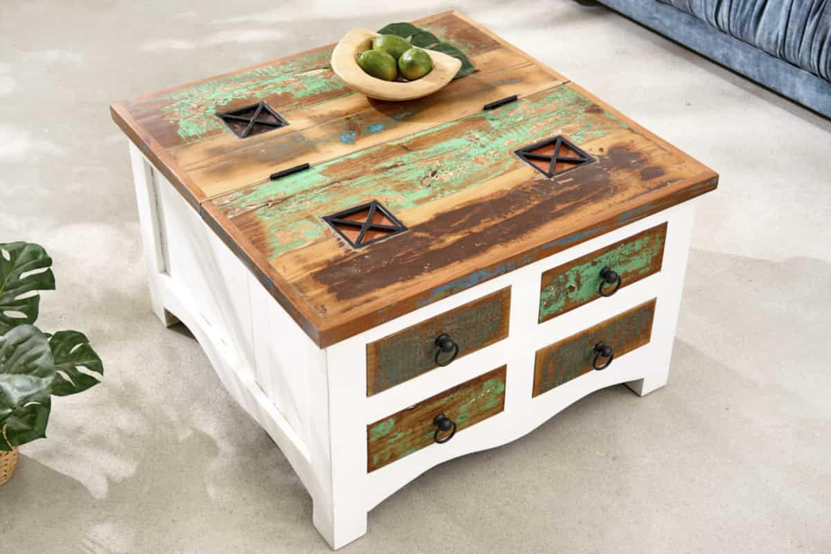 COUCHTISCH JAKARTA Holz Weiß 70 cm - Multicolor/Weiß, Holz (70/70/45cm) - riess-ambiente