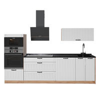KÜCHENZEILE Fame-Line, Weiß Landhaus/Goldkraft Eiche, 280 cm, AP Anthrazit - Honigeiche/Weiß, Holzwerkstoff (280/153.6/60cm) - Vicco