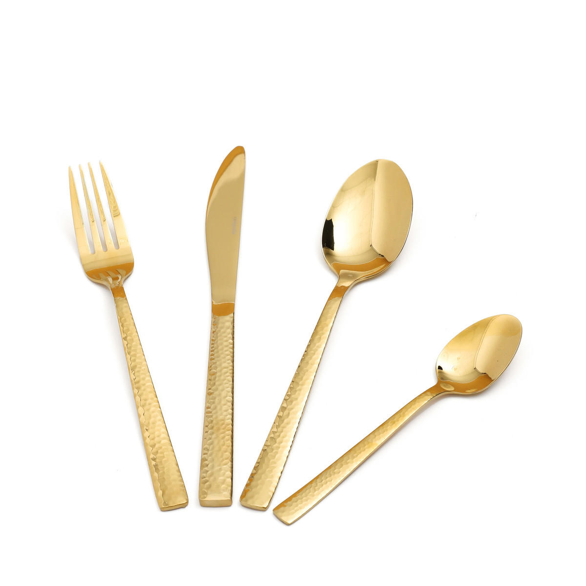 BESTECKSET Martello Gold 24-tlg. - Goldfarben, Metall - Homla