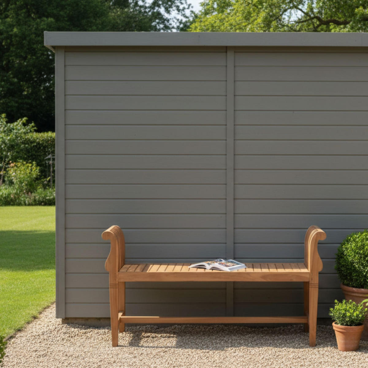 GARTENBANK Wigan - Naturfarben/Teakfarben, Holz (130/70/51cm) - Mr. Deko