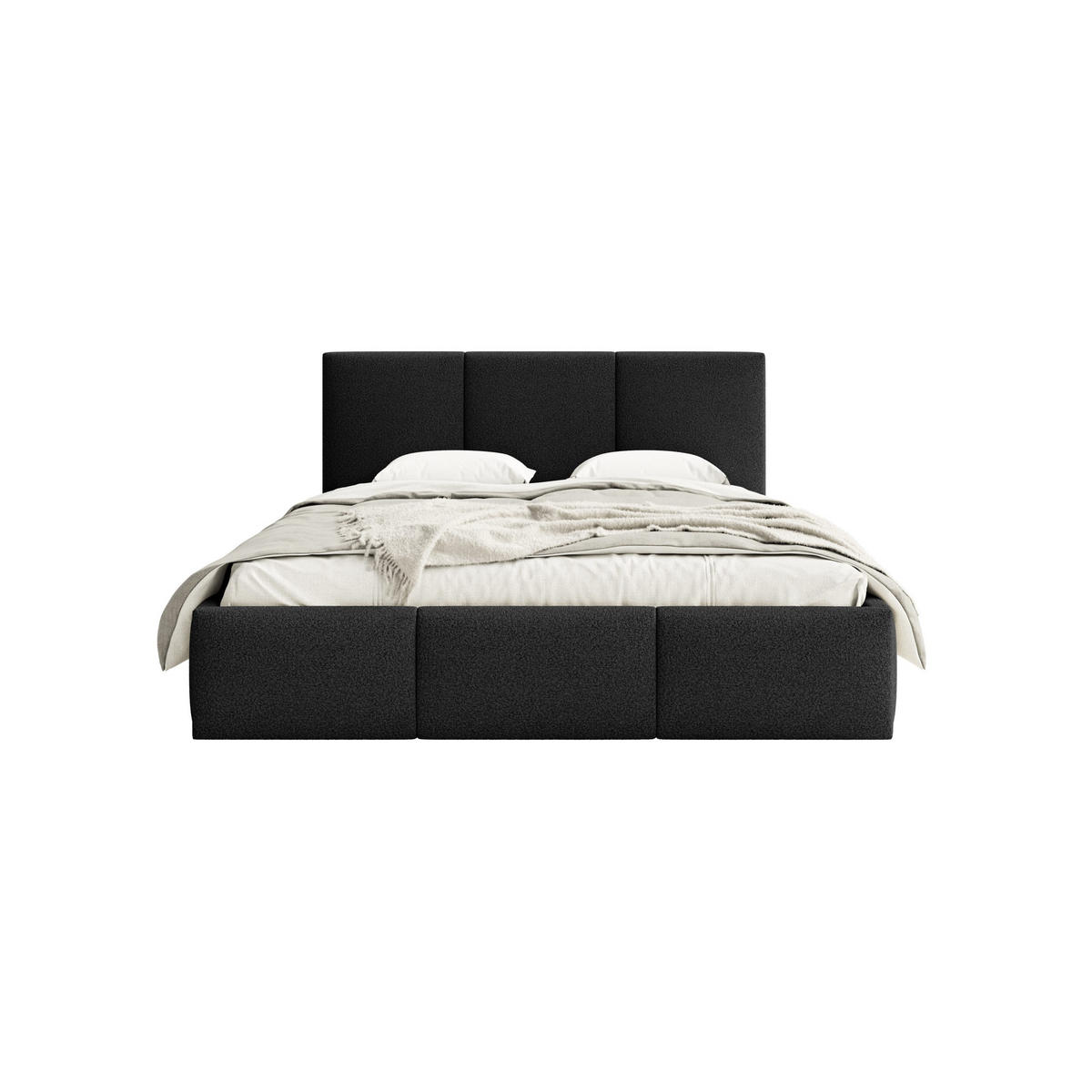 POLSTERBETT Fondi Slim 160x200 cm, Schwarz - Schwarz, Textil (160/200cm) - Fedve