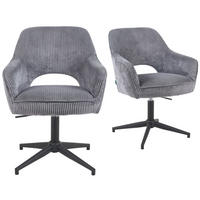 BÜROSTUHL Mika-Bryn - Schwarz/Grau, Textil/Metall (60/84/65cm) - DUBI Möbel