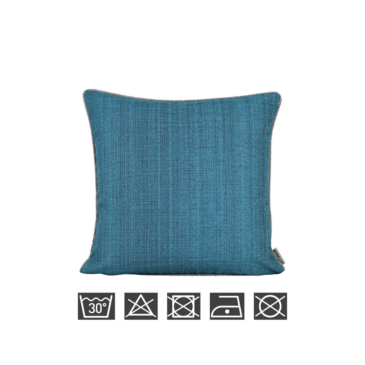 KISSENBEZUG Outdoor meliert 40x40 cm Türkis Blau - Türkis, Textil (40/40cm) - TiborTex