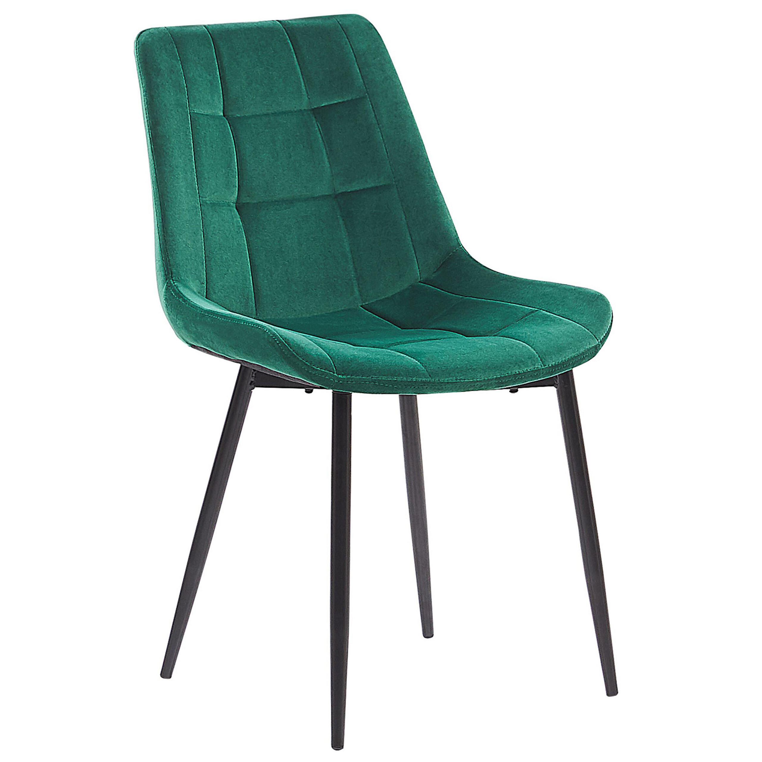 STUHL 2er-Set Samtstoff Grün Melrose - Grün, Textil/Metall (51/82/59cm) - Beliani