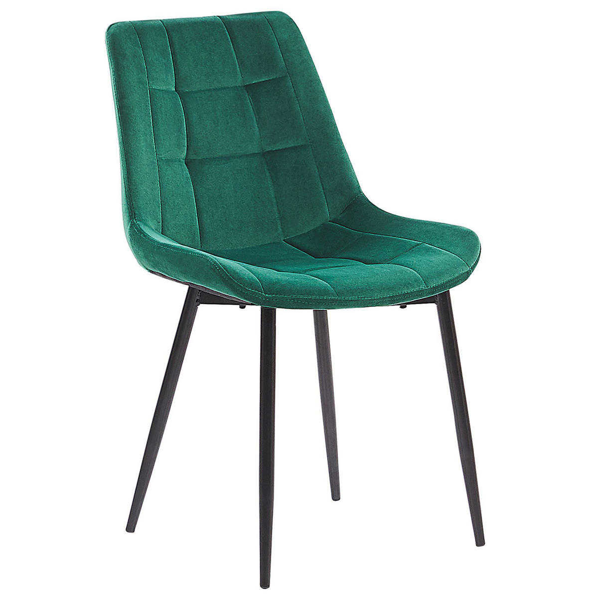 STUHL 2er-Set Samtstoff Grün Melrose - Grün, Textil/Metall (51/82/59cm) - Beliani