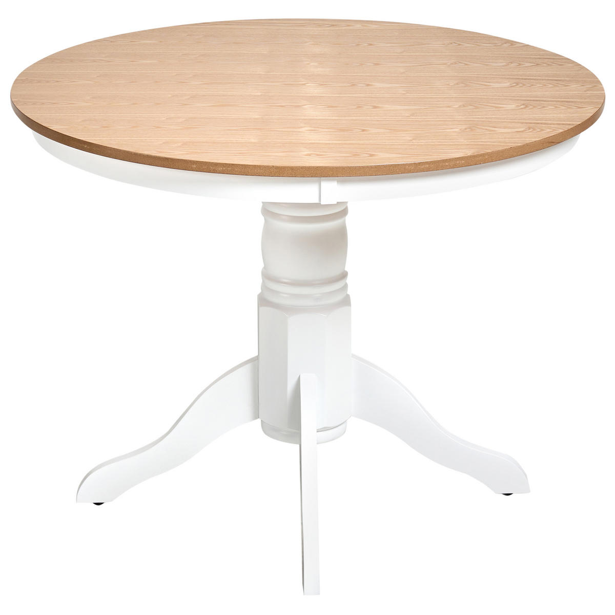 ESSTISCH Helle Esche 100/100 cm Holz Akron - Hellbraun/Weiß, Holz (100/100/76cm) - Beliani