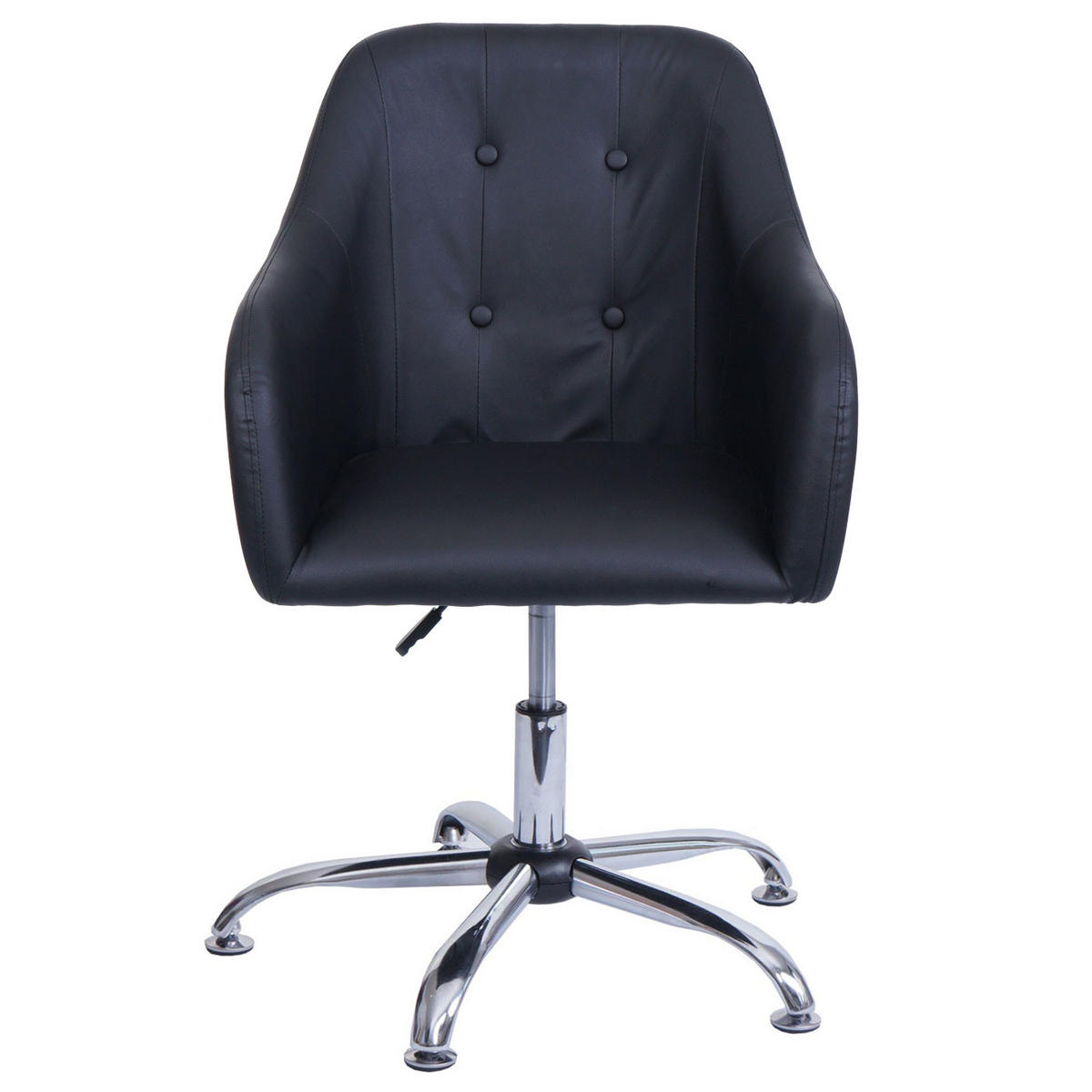 DREHSTUHL HxBxT 91x57x62cm Sitzhöhe 41cm drehbar höhenverstellbar Metall Kunstleder Schwarz - Schwarz, Kunststoff (57/91/62cm) - PROREGAL