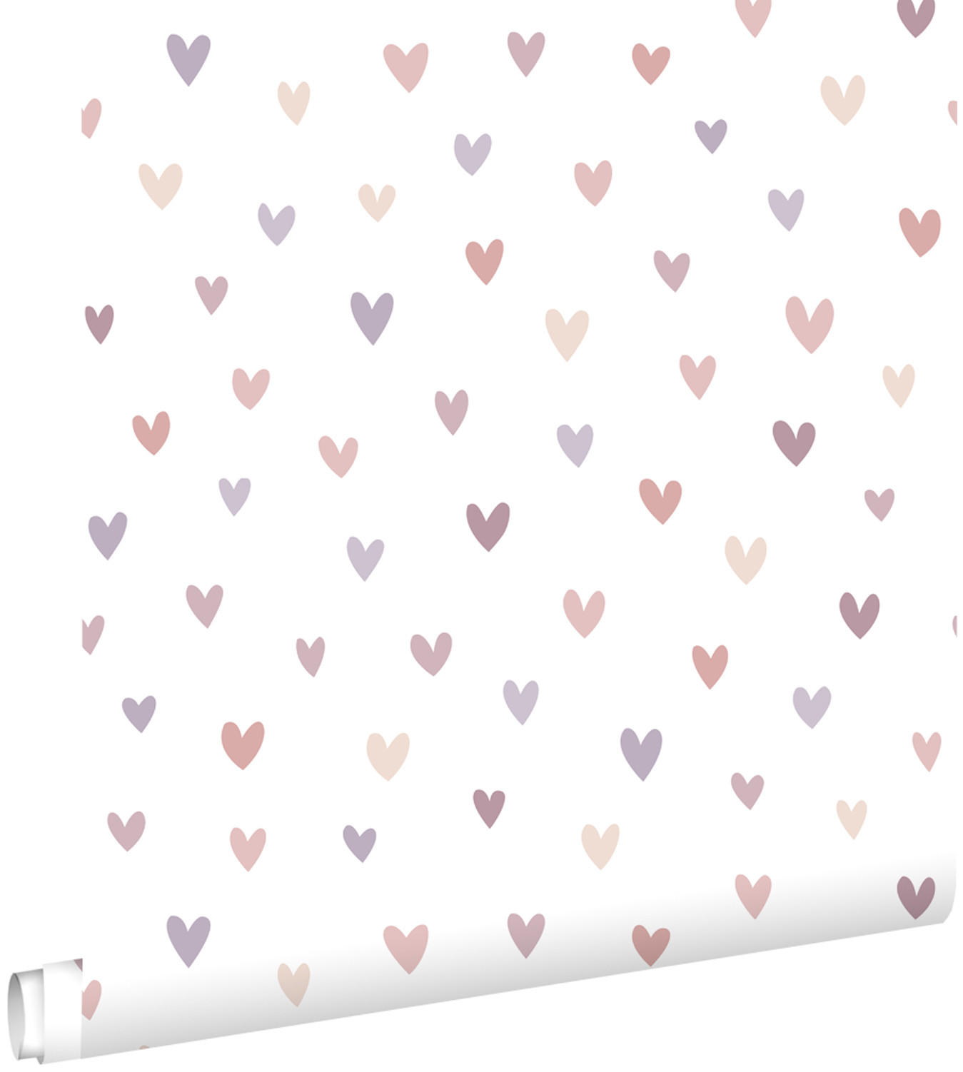 TAPETE Herzchen 53 cm x 10.05 m - Weiß, Papier (53/0.1cm) - ESTAhome