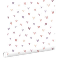 TAPETE Herzchen 53 cm x 10.05 m - Weiß, Papier (53/0.1cm) - ESTAhome