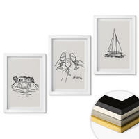 WANDBILDER 3er-Set - 20x30 cm Weißer Rahmen - Haus am Wasser, Segelboot-Toast - Weiß, Kunststoff (20/30cm) - ArtPrintCave
