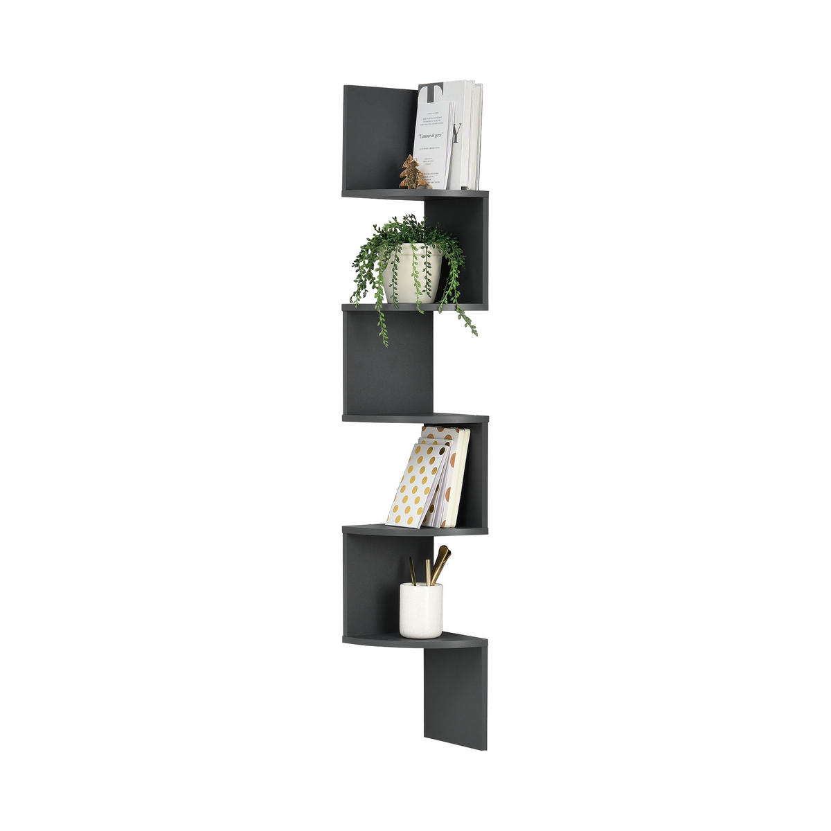 WANDREGAL Greiz - Dunkelgrau, Holzwerkstoff (123/19.5/19.5cm) - [en.casa]