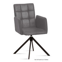 ARMLEHNSTUHL drehbar (6er-Set) Deeann 52x91x60 Schwarz/Grau - Schwarz/Grau, Kunststoff (60/91/52cm) - 58aufmkessel