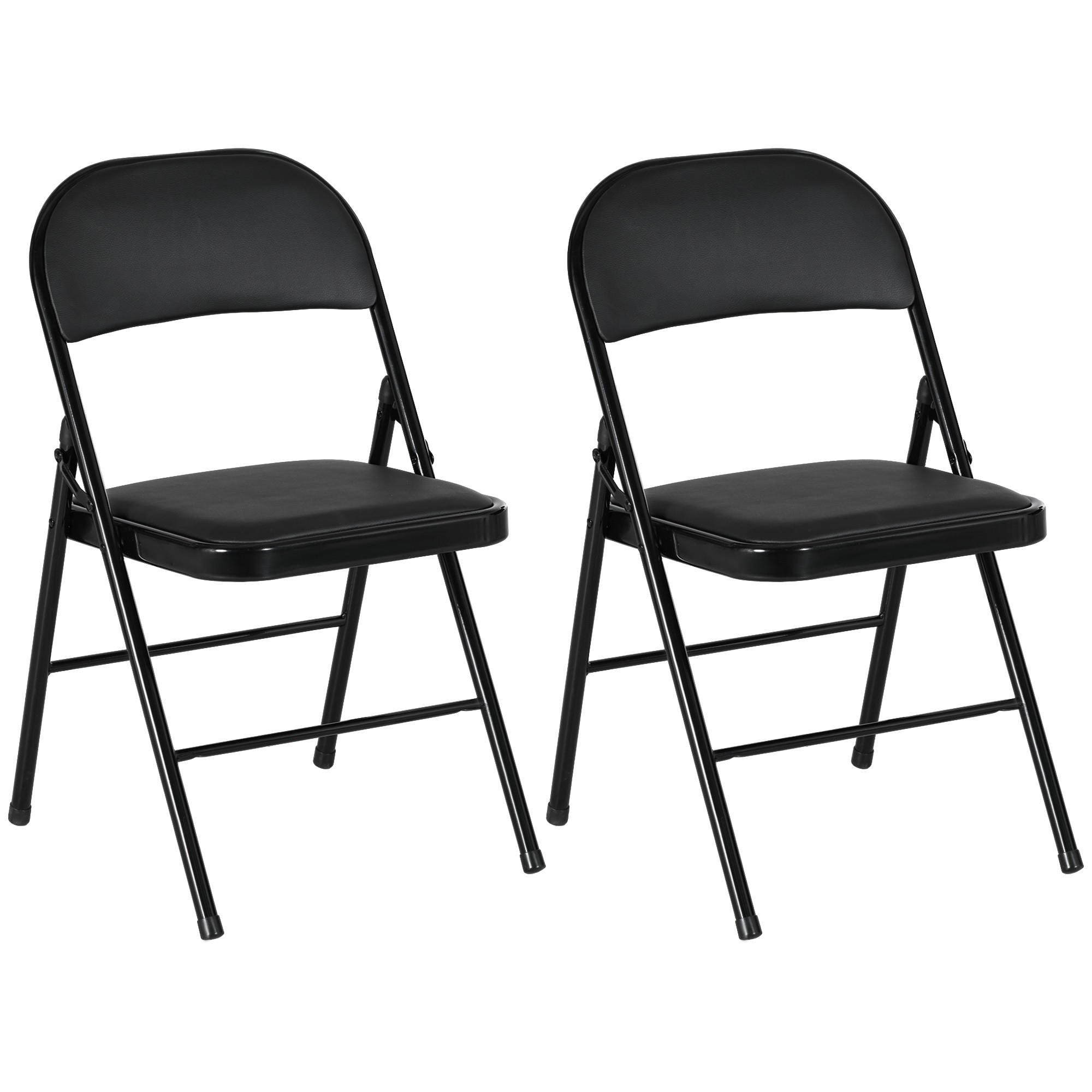 KLAPPSTUHL 2er-Set Schwarz 45.0/46.0/78.0 cm - Schwarz, Leder (46/78/45cm)
