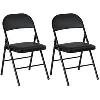 KLAPPSTUHL 2er-Set Schwarz 45.0/46.0/78.0 cm - Schwarz, Leder (46/78/45cm)