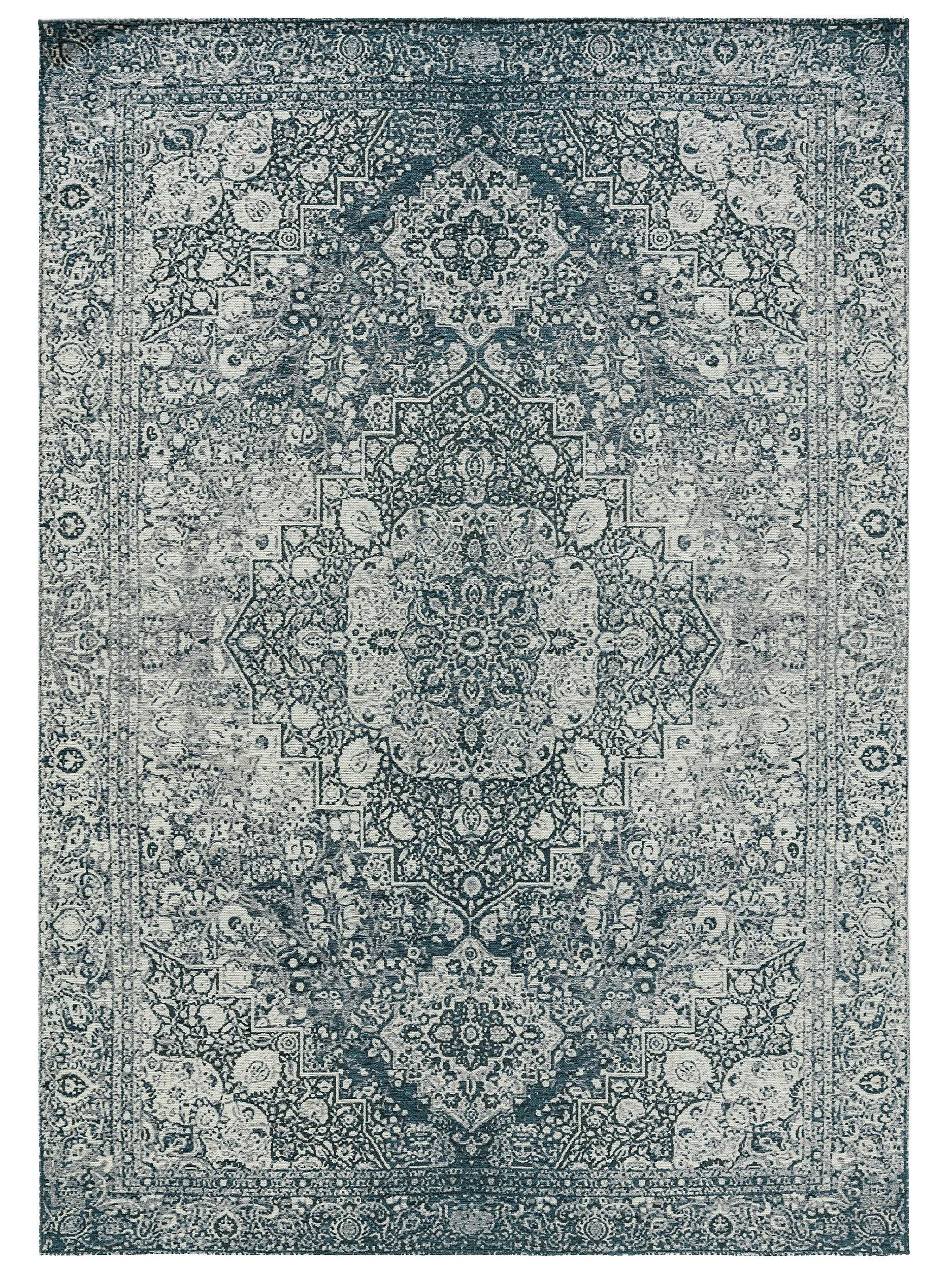 FLACHGEWEBETEPPICH Frencie Blau 200x285 cm - Blau, Textil (200/285cm) - benuta Nest