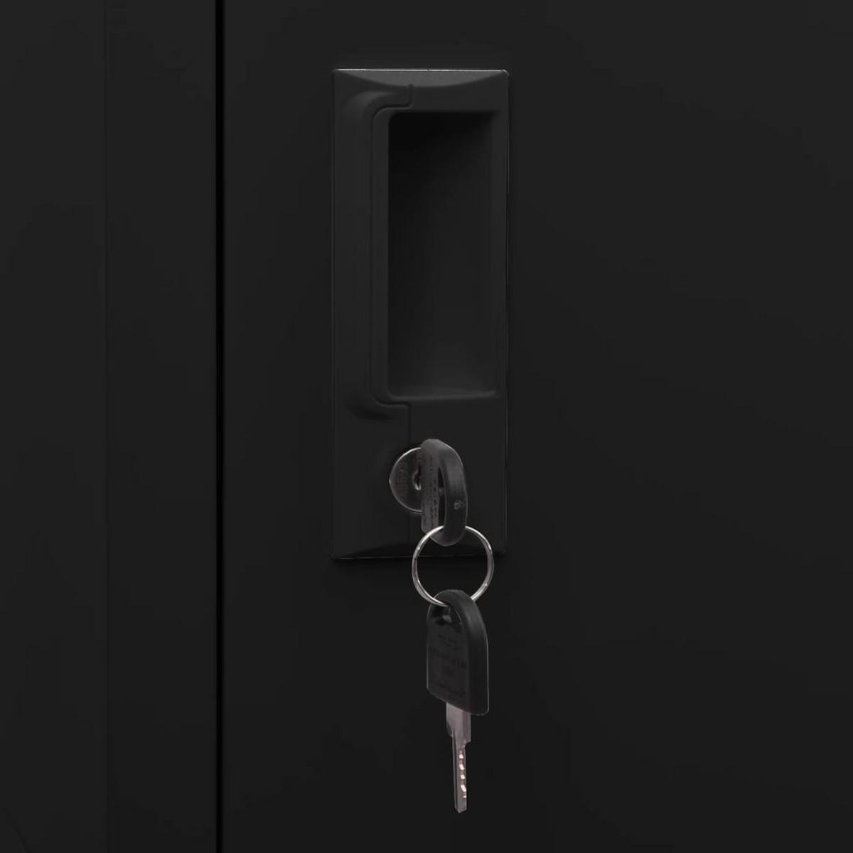 SATTELSCHRANK Schwarz 53/53/140 Cm Stahl - Schwarz, Metall (53/140/53cm) - vidaXL