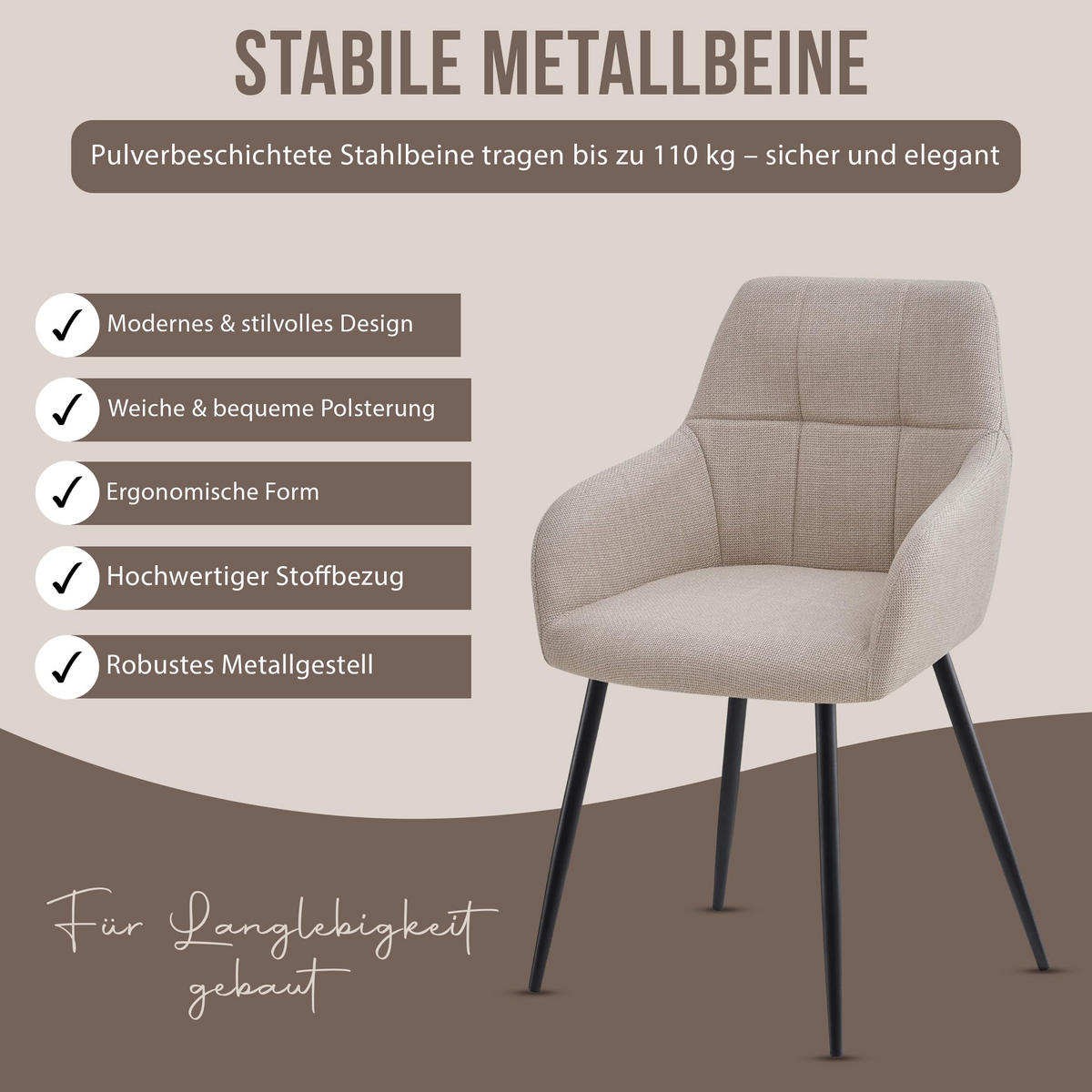 ESSZIMMERSTUHL Hellgrau, Bequem Für Wohnzimmer, Küche Oder Büro - Grau, Textil (36/86/43cm) - Best For Home