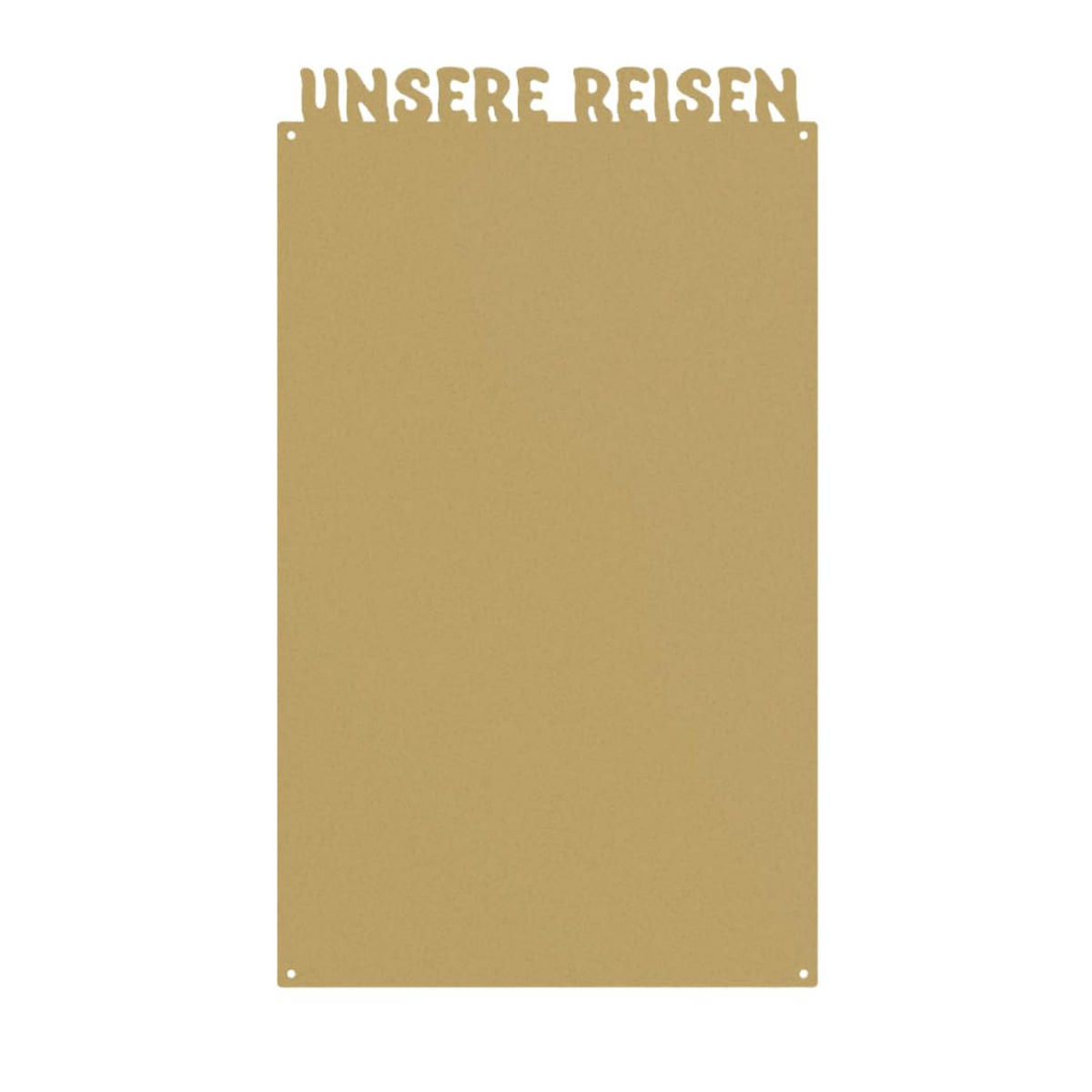 MAGNETTAFEL Unsere Reisen Goldfarben 50x85 cm - Goldfarben, Metall (50/85/0.7cm) - ANWICAR