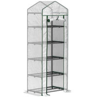 GEWÄCHSHAUS aus Stahl 69x49x193 cm in Weiß mit 5 Ebenen & Rolltür - Weiß, Metall (49/193/69cm) - Modfu