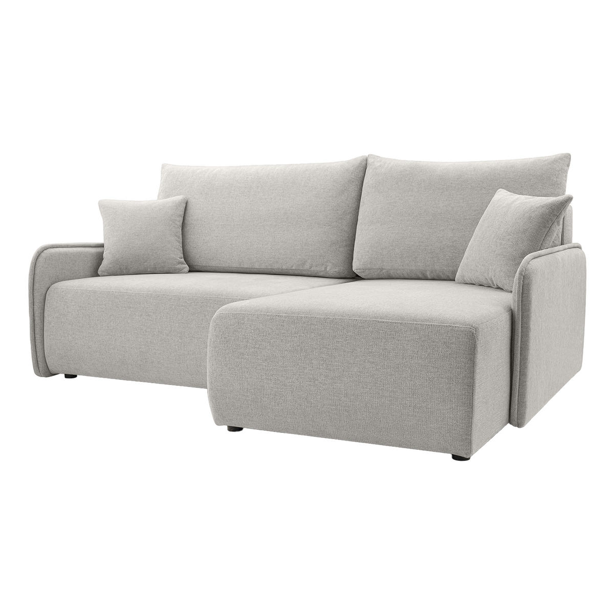 ECKSOFA BLIKO mit Schlaffunktion, Hellgrau - Hellgrau, Textil (198/150cm) - Fedve