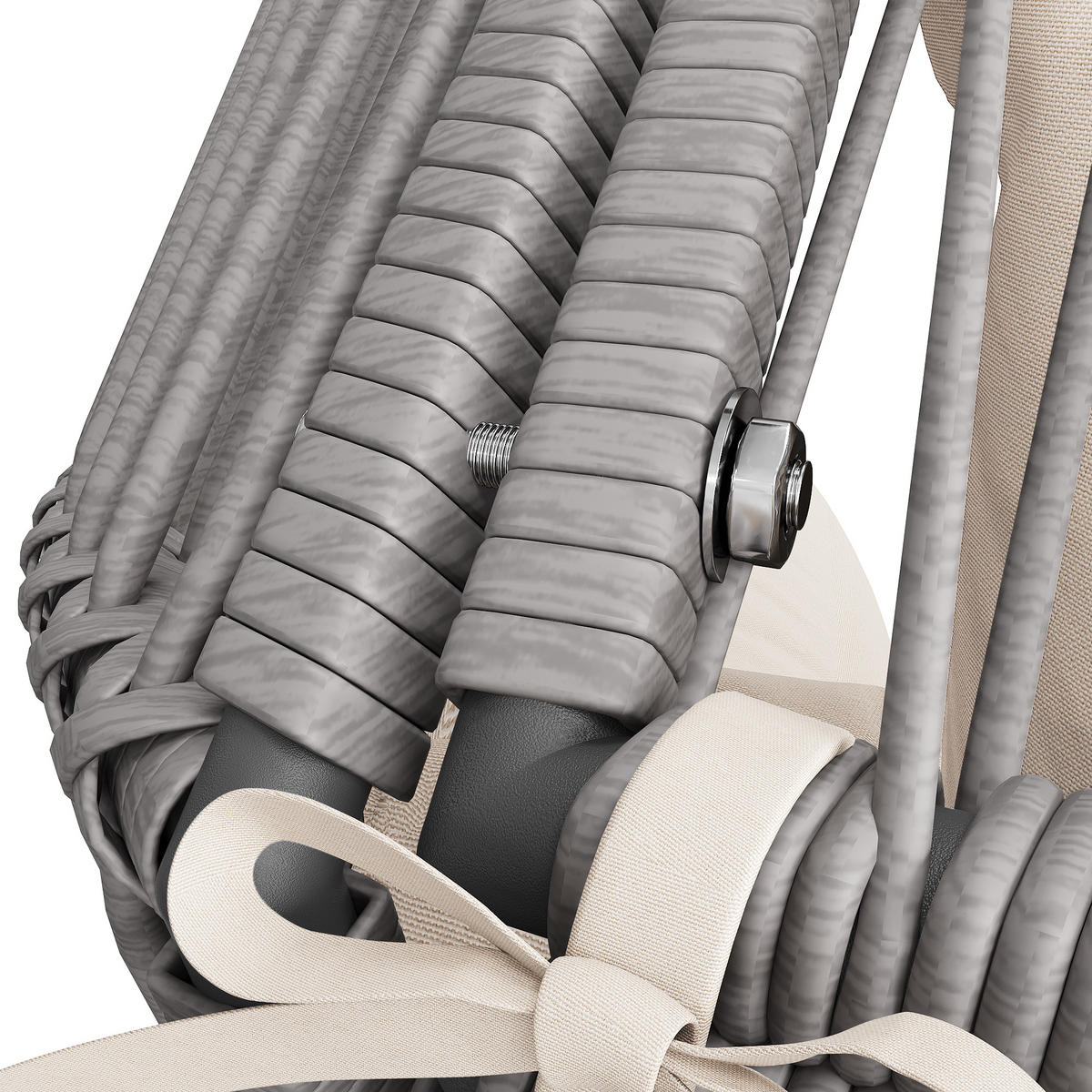 HÄNGESESSEL 2 Personen Grau Für Garten Balkon Terrasse - Grau, Metall (85/143/145cm) - FLIEKS