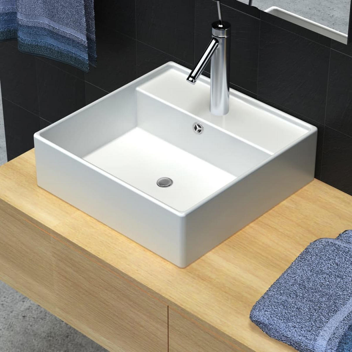 WASCHBECKEN Kowalski 41/41/15 cm - Weiß, Keramik (41/15/41cm) - Nettlife