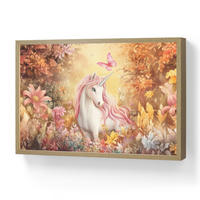 DOBÍJECÍ NOČNÍ LAMPIČKA Jednorožec - Květiny - Motýl - Růžová 60x40 cm - béžová, kompozitní dřevo (8/60/40cm) - OnlyWow