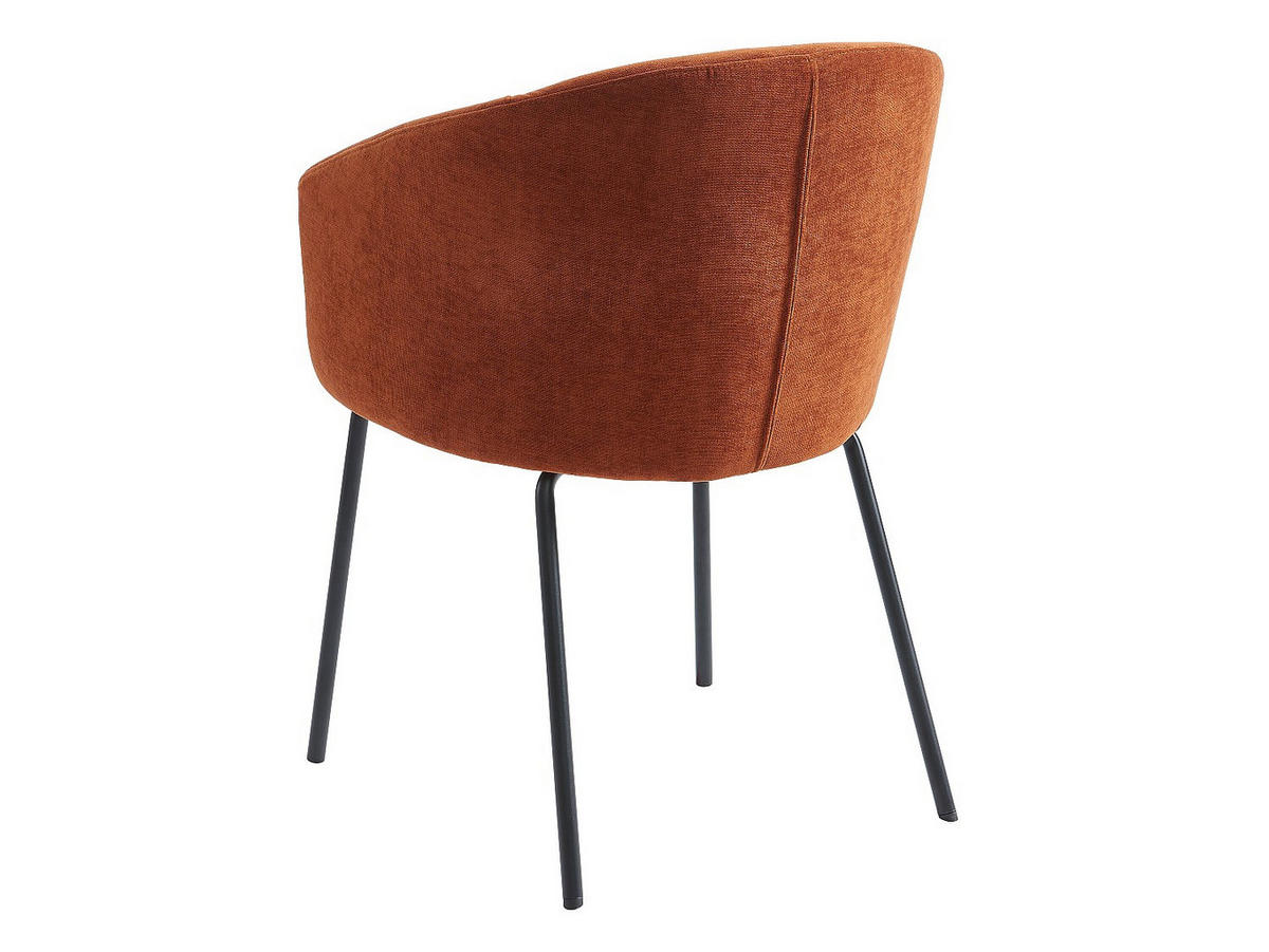 STUHL 6er-Set mit Armlehnen - Stoff & Metall - Terracotta - MORONI - Braun, Textil (58.5/79/56.5cm) - Pascal Morabito