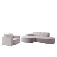 SOFASET Palma Ecksofa Sessel Ascot - Rosa, Holzwerkstoff/Textil (236/78/165cm) - Fun Möbel