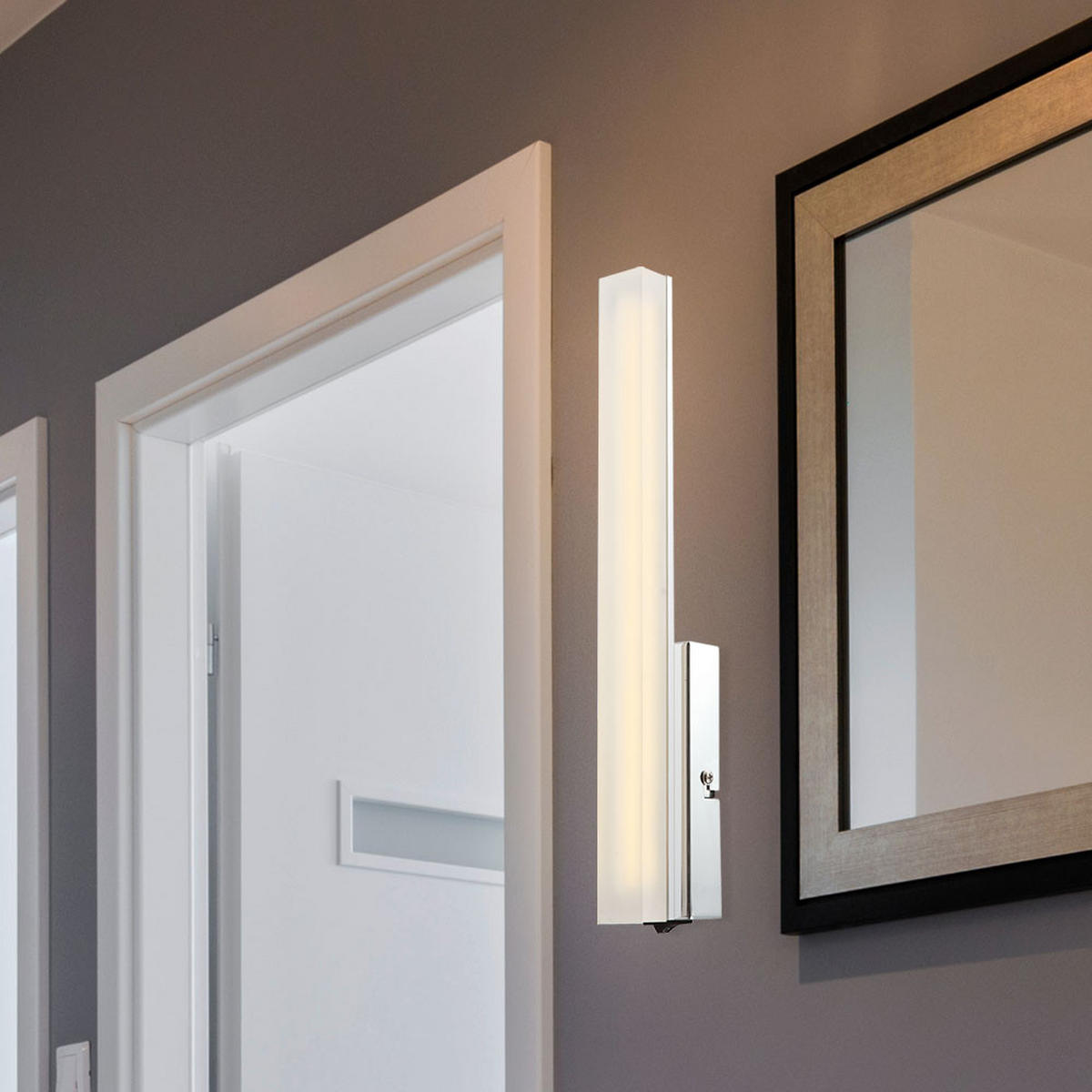 LED WANDLEUCHTE Paul Chrom Silber - Silberfarben, Metall (5/33/5.5cm) - Globo Lighting