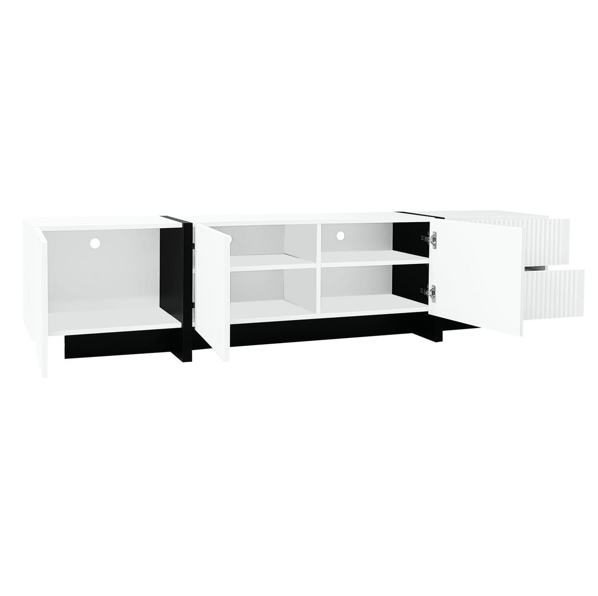 TV-LOWBOARD 190/35/45 cm mit 3 Türen und 2 Schubladen - Weiß, Holzwerkstoff (190/45/35cm) - BEAOK