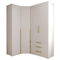 GARDEROBEN-SET 236,7/181,7/47 - Goldfarben/Weiß, Holz/Kunststoff (181.7/236.7/47cm) - Abiks Möbel