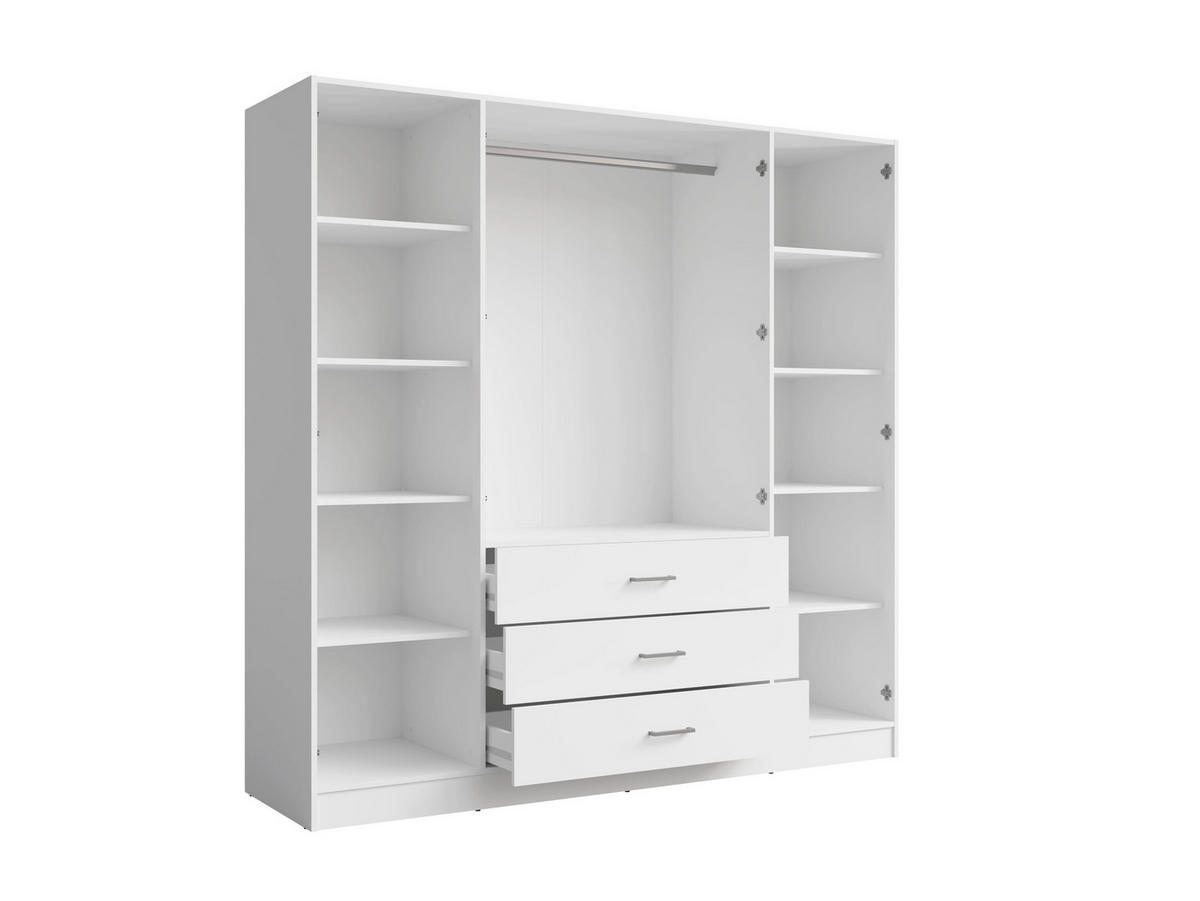 KLEIDERSCHRANK Weiß 200/200,5/58 - Weiß, Holzwerkstoff (200/201/58cm) - RAUMHIRSCH FURNITURE