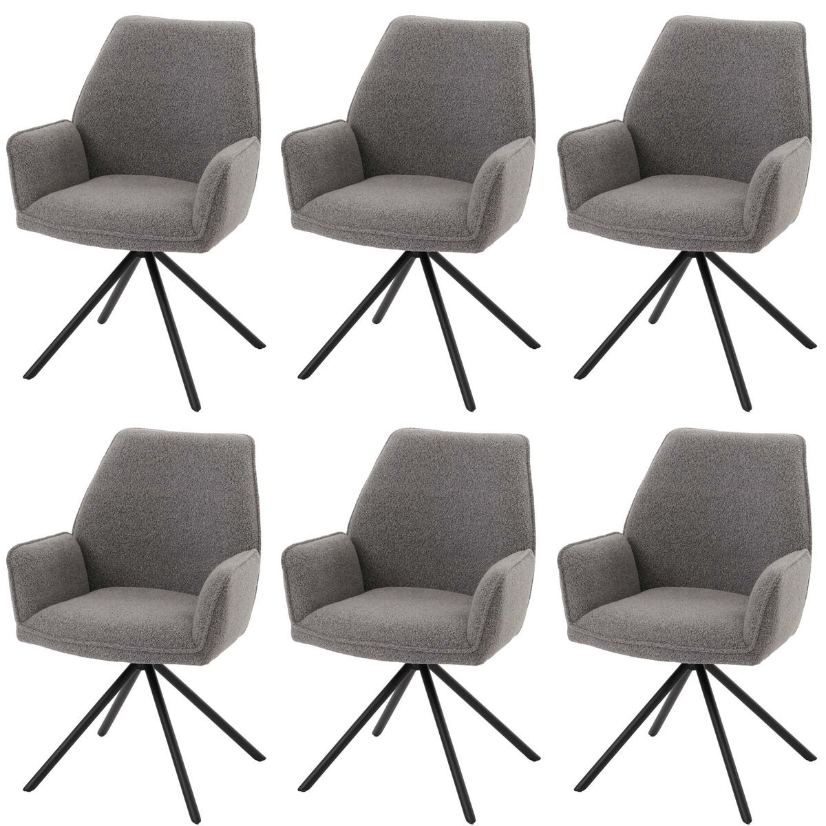ESSZIMMERSTUHL Hellgrau 6er-Set - Hellgrau, Textil (60/86/60cm) - MCW