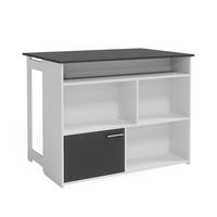 BARTISCH Dominic Anthrazit/Weiß 116 x 37 cm 4x offene Fächer und 1x Tür - Anthrazit/Weiß, Holzwerkstoff (116/90.5/37cm) - Vicco