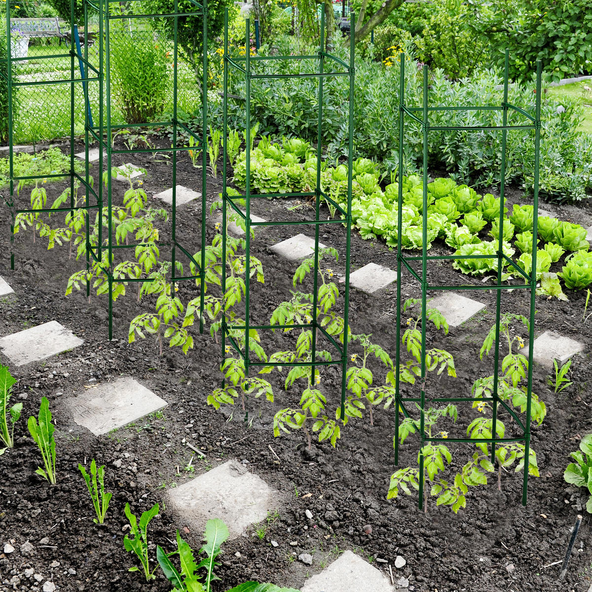 4XRANKHILFE - Dunkelgrün, Kunststoff/Metall (32/120/32cm) - Relaxdays