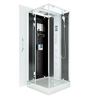 DAMPFDUSCHE Duschkabine D38-13L2-EC sw 90x90 - Schwarz, Glas/Kunststoff (90/90/218cm) - AcquaVapore by Sandra Jentho