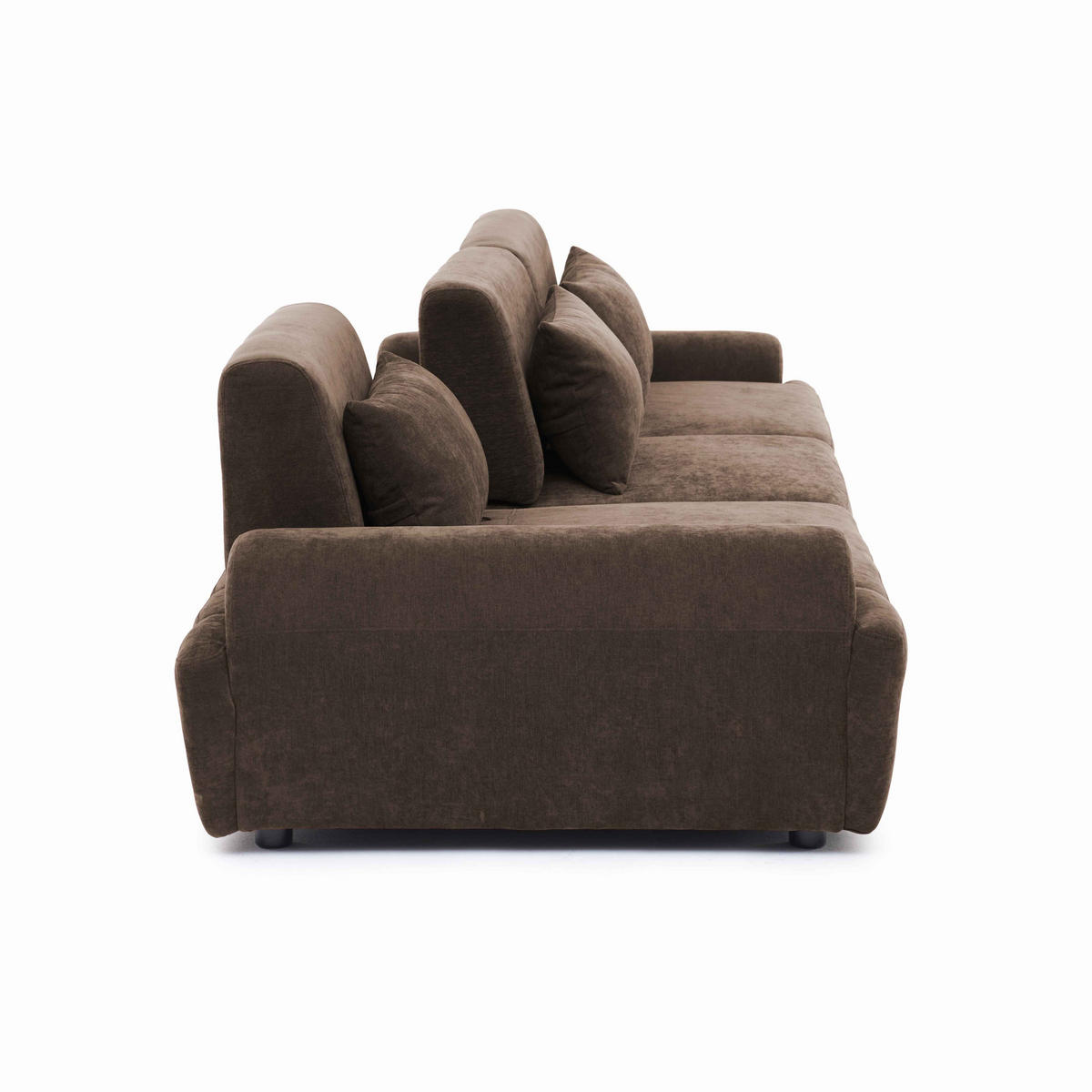 SOFA 3-Sitzer, Schokoladebraun - Braun, Holz/Textil (303/82/109cm) - Oviala