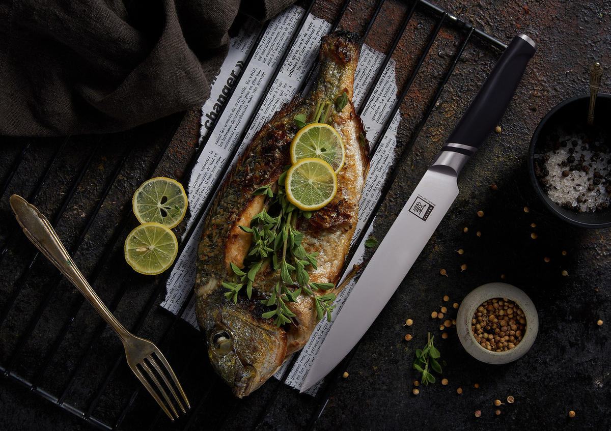 FLEISCHMESSER 20,5 cm - Schwarz, Metall (34cm) - Zayiko