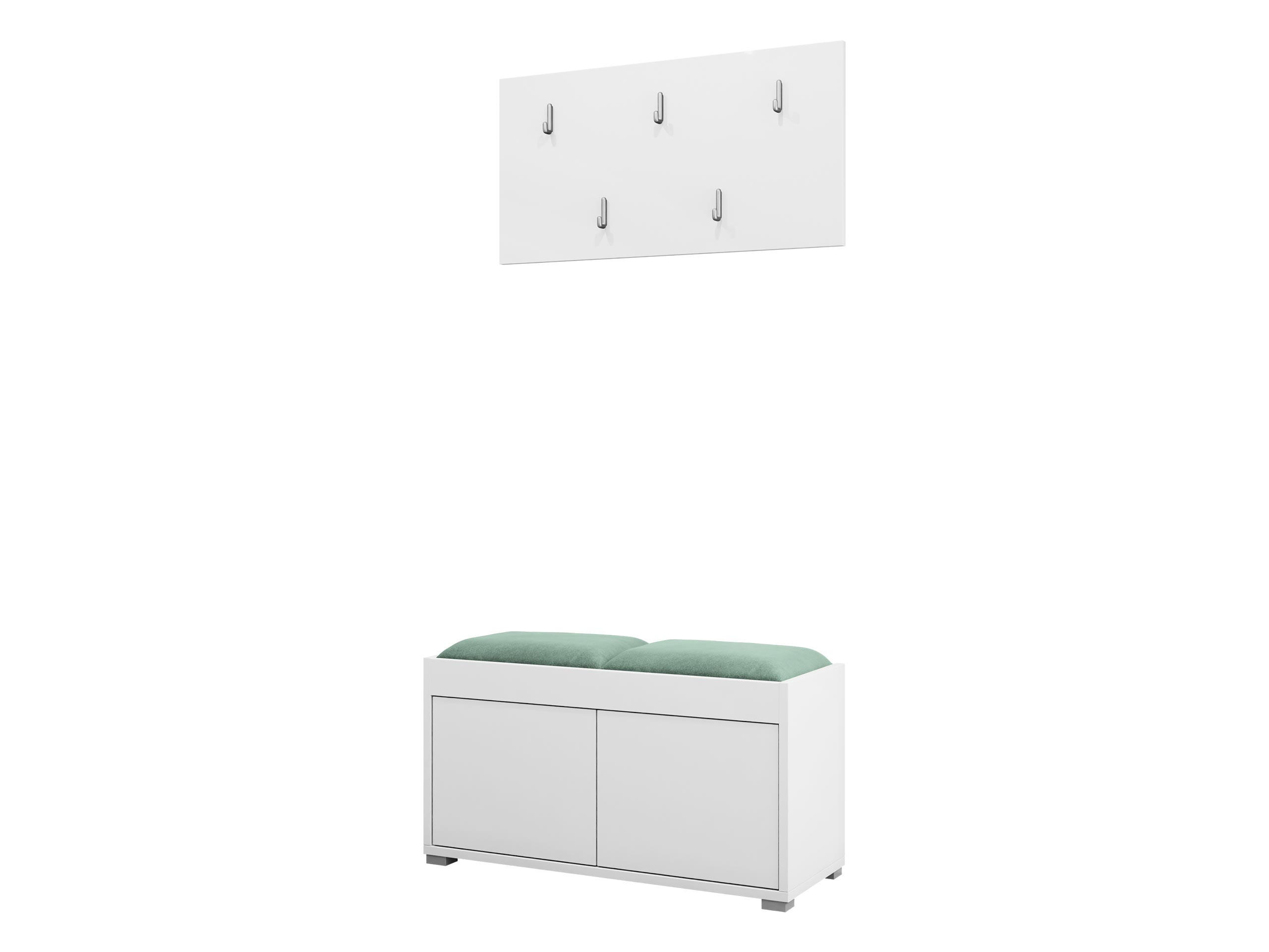 GARDEROBEN-SET Gesita VII - Silberfarben/Weiß, Holzwerkstoff/Kunststoff (84/45/35cm) - MIRJAN24